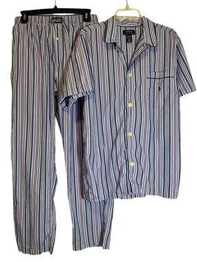 Polo Ralph Lauren Striped Cotton Pajama Set Size Medium